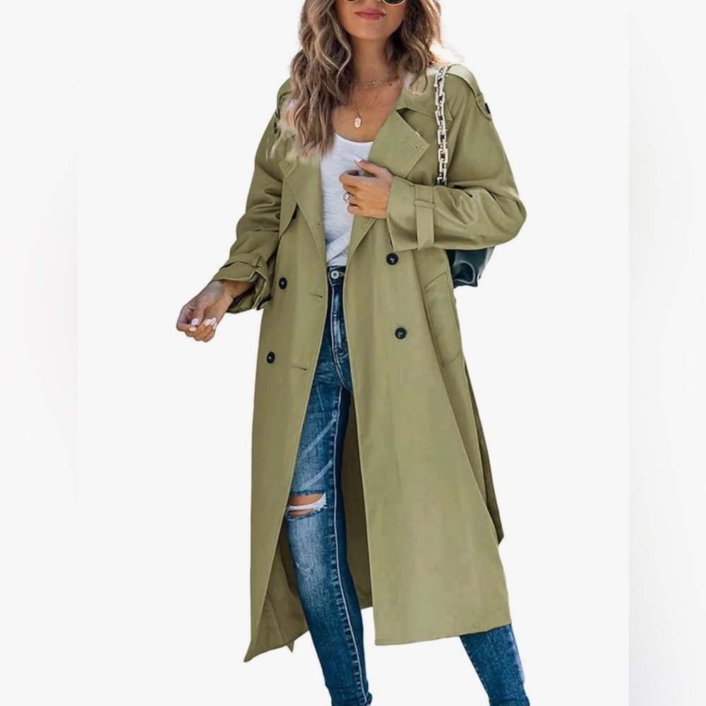 ✨ Olive Women's Khaki Trench Coat ✨